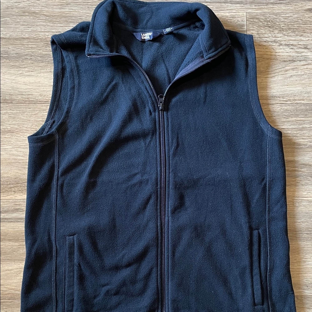 Lands' End Charcoal Fleece Outerwear